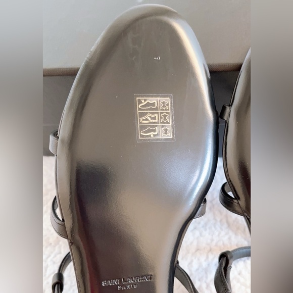 Saint Laurent Cassandra  YSL Logo Calfskin Flat Sandals - Picture 12 of 16